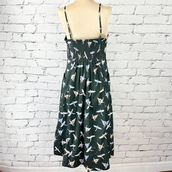 Free People Sunshine Of Your Love Midi Dress Bird Gray Women’s 8 Summer Tropical - Picture 3 of 15